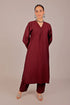 Veshbhoshaa Bluesaanchi Women'S Maroon Kurti With Trouser Pajama Set